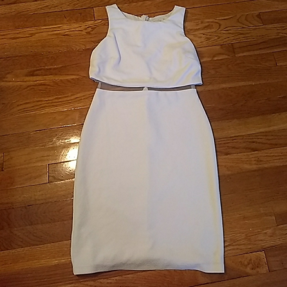 Jessica Simpson size 8 white dress mesh cutouts